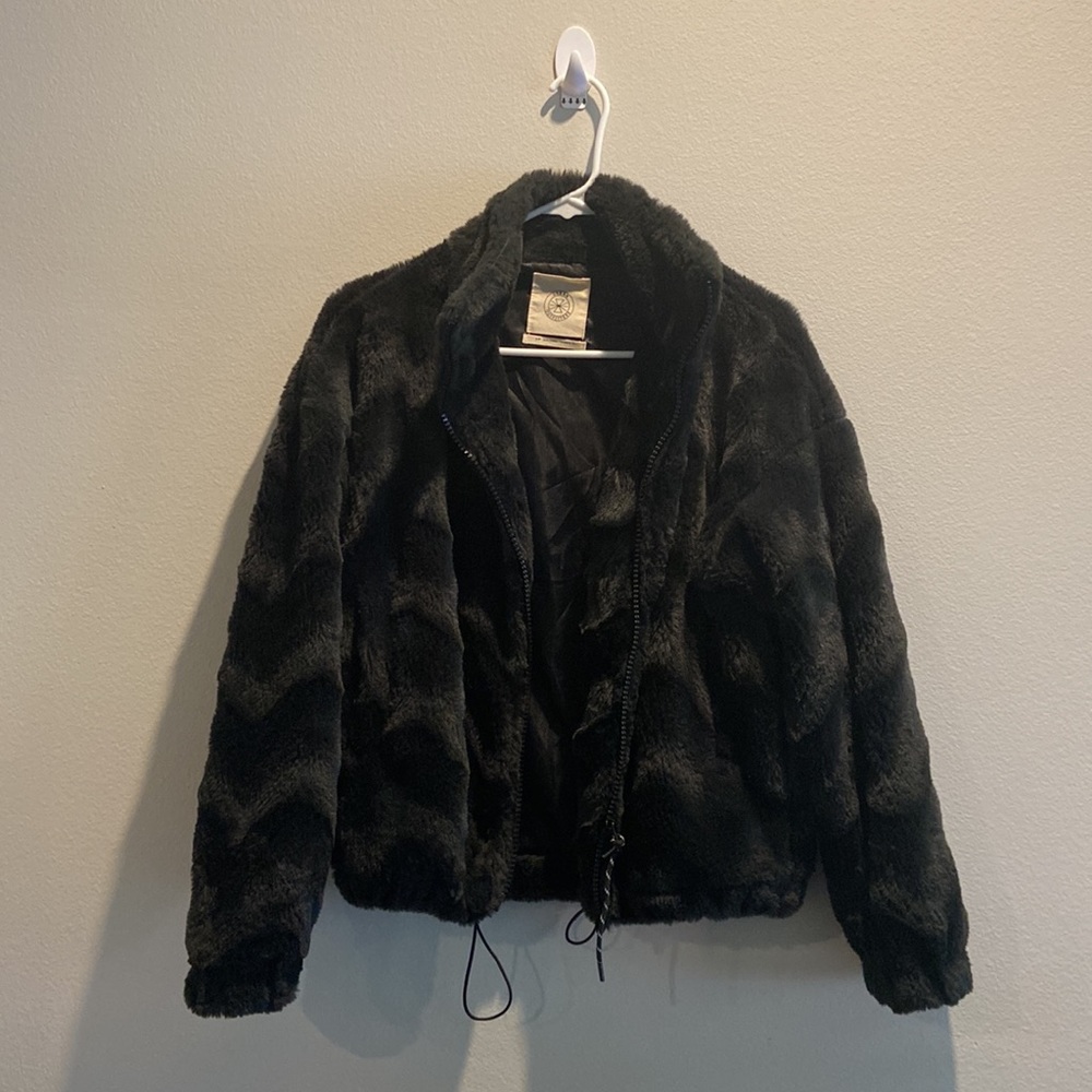 Urban Outfitter Black soft fur jacket